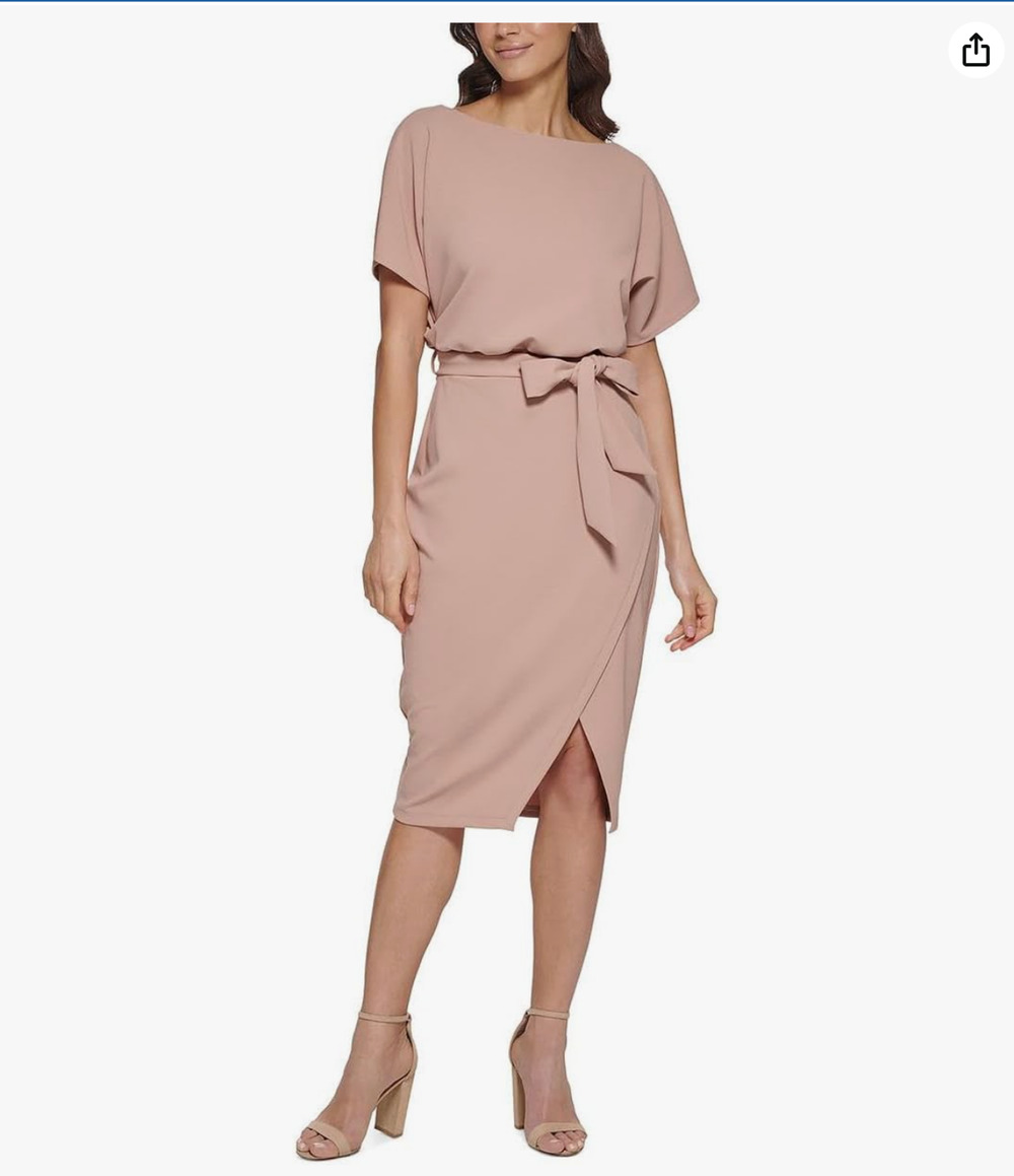 Kensie Women's Textured Knit Boat Neck Blouson Dress sz0